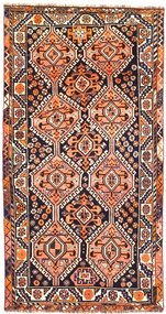 Shiraz Tappeto 130 x 260 Rosso (Iran) Annodato A Mano