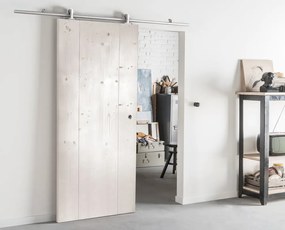 Porta scorrevole reversibile Horse bianco in legno bianco, L 96 x H 215 cm, con binario Ermes