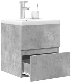 Set Mobili Da Bagno 2 Pz Grigio Cemento İn Legno Multistrato /