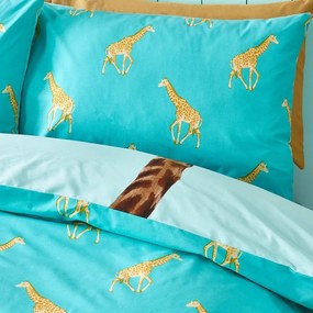 Biancheria da letto per bambini turchese per letto singolo 135x200 cm Havin A Giraffe – Catherine Lansfield