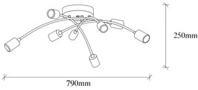 Lampadario a plafone  BANANA 8xE27/40W/230V