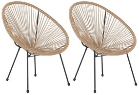 Set tavolo e sedie da balcone spaghetti beige ACAPULCO II Beliani