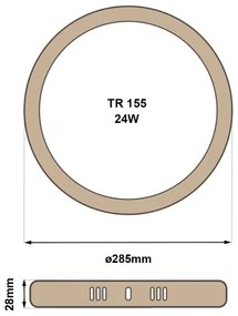 Plafoniera LED RING LED/24W/230V 4200K diametro 28,5 cm marrone