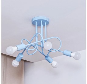 Lampadario a plafone OXFORD 5xE27/15W/230V blu