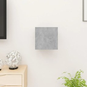 Armadietto a parete per tv grigio cemento 30,5x30x30 cm