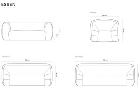 Poltrona grigio scuro in tessuto bouclé Essen - Cosmopolitan Design