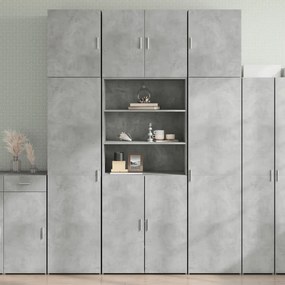 Credenza Grigio Cemento 80x42,5x249 Cm İn Legno Multistrato /