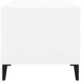 Tavolino da Salotto Bianco Lucido 90x49x45 cm Legno Multistrato
