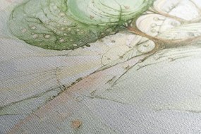 Quadro su tela – Alberi su campo pastello