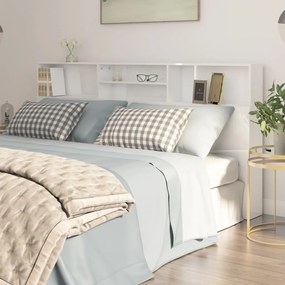 Testiera Con Contenitore Bianco Lucido 200x19x103,5 Cm /