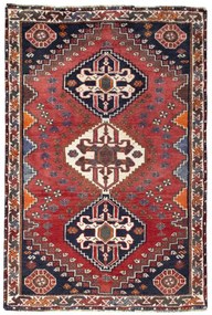 Shiraz Tappeto 120x170 Rosso (Iran) Annodato A Mano