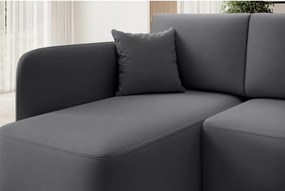 Divano angolare grigio tortora allungabile/con contenitore (con penisola a sinistra/con chaise lounge) con rivestimento in velluto Hadson – ELTAP