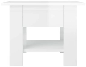 Tavolino da salotto bianco lucido 55x55x42 cm legno multistrato