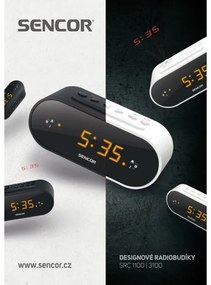 Sencor - Radio sveglia con LED display e proiettore 5W/230V 1xCR2032 bianco