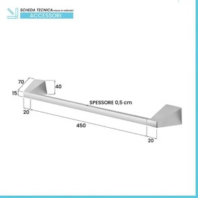 Set con appendino, porta rotolo e porta salviette a muro cromo Giza