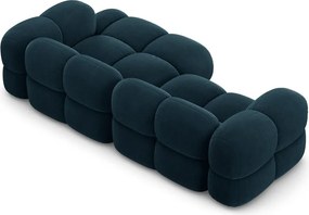 Divano angolare blu scuro (con penisola a destra/con chaise lounge) con rivestimento in velluto Loretto – Cosmopolitan Design