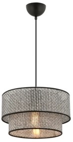 Lampada a sospensione con cavo ECHO 1xE27/60W/230V grigio/nero