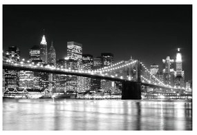 Stampa su tela Brooklyn2, grigio / argento bianco 100 x 140 cm