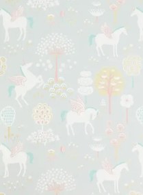 Majvillan Carta da parati True Unicorns - Soft Grey/ Gold/ Pink/ Turquoise/ Yellow/ White