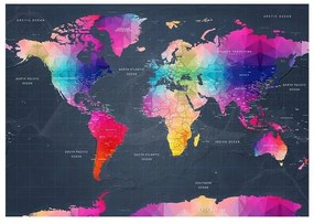 Fotomurale adesivo World Map: Colourful Crystals