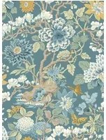 GP & J Baker Tapete Little Magnolia - Denim/ Ochre