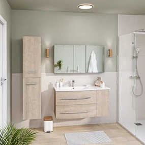 Mobile da bagno sotto lavabo SENSEA Perla legno L 111.2 x H 53.7 x P 47.5 cm 2 cassetti 1 anta, lavabo non incluso