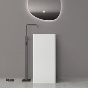 Lavabo Freestanding Quadrato "Zuri" In ArtStone Finitura Bianco Opaco