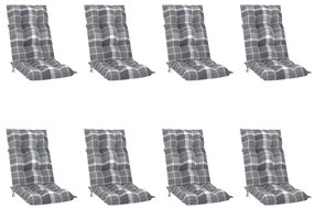 Sedie giardino reclinabili 8pz cuscini massello acacia grigio