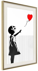 Poster  Banksy: Love is in the Bin  Cornice Quadri Cornice d'oro con passe-partout, Larghezza x Altezza Home decor 40x60