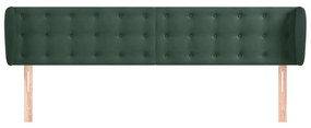 Testiera ad orecchio verde scuro 203x23x78/88 cm in velluto
