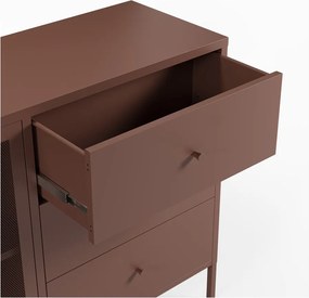 Cassettiera burgundy in metallo 140x90x40 cm Fayna – Marckeric