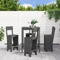 Set Bar da Giardino 5 pz Grigio in Legno Massello di Pinocod mxl 107643