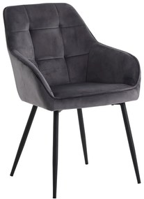 Set di sedie da pranzo grigia in imbottito con braccioli 2 pz Nolan Square – Unique Furniture