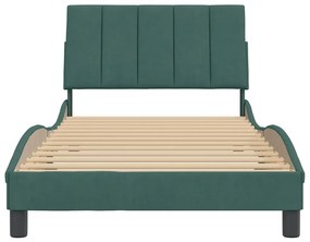 Giroletto con testiera verde scuro 100x200 cm in velluto