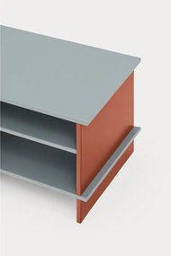 Comodino color mattone/grigio con ripiani Inari – Teulat