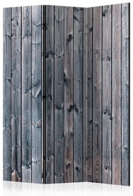 Paravento design Eleganza rustica - texture delle tavole di legno grigio e sbiadito