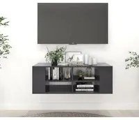 Armadietto da Parete per TV Grigio 102x35x35 cm in Truciolato 806240