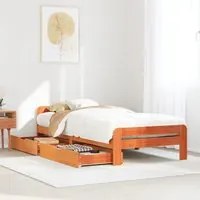 Letto senza Materasso Marrone Cera 100x200 cm in Legno di Pino 3309046