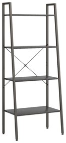 Scaffale autoportante con 4 ripiani nero 56x35x140 cm