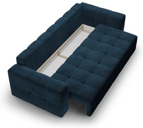 Divano letto in velluto blu scuro Luca - Milo Casa