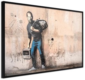 Poster  Banksy: The Son of a Migrant from Syria  Cornice Quadri Cornice nera, Larghezza x Altezza Home decor 30x20