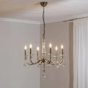 Lampadario di cristallo Adone Lucea, dimmerabile, Ottone / Oro, Soggiorno / Sala da pranzo, Metallo, Lampadario di cristallo