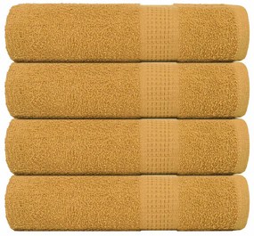 Asciugamani Doccia 4 Pz Oro 70x140 Cm 360 G/m² 100% Cotone /