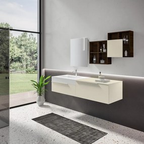 Mobile sottolavabo e lavabo Ginevra per vasca a sinistra pesca L 170 x H 36 x P 51 cm