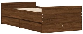 Giroletto con cassetti rovere marrone 75x190 cm small single