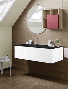 Mobile sottolavabo e lavabo Neo bianco L 120 x H 32 x P 48 cm 1 vasca 2 cassetti