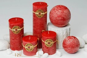 ROUGE - set di 12 candele cilindriche profumate 7 cm