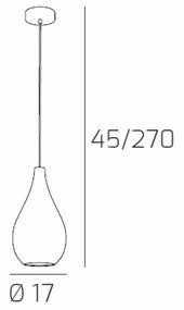 Sospensione Contemporanea Drop Metallo Cromo Vetro Rame 1 Luce E14 D.17Cm