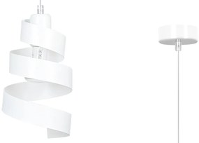 Sospensione Moderna 1 Luce Tristano In Acciaio Bianco Con Fasce A Spirale