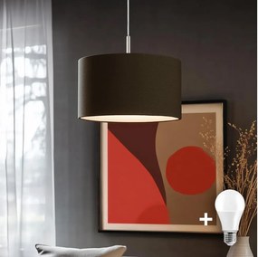 Eglo - Lampada a sospensione LED su cavo TUNJA 1xE27/60W/230V marrone